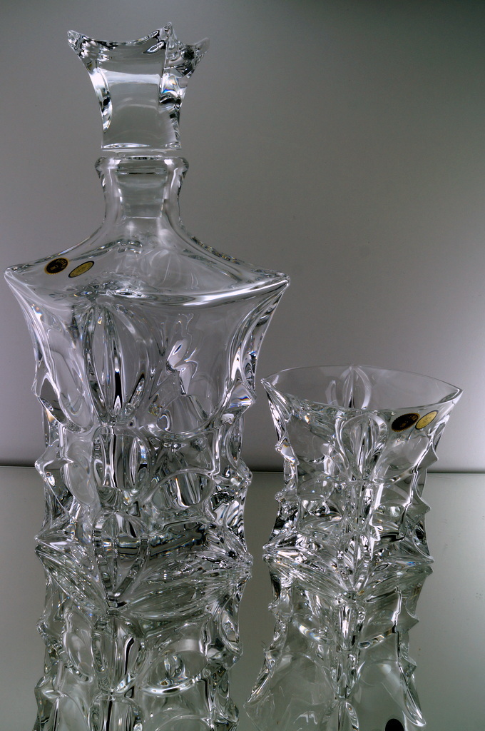 Karaffe aus Kristall Bleikristall Tumbler Bohemia Whisky-Set 6 Whiskygläser 