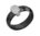 Schwarz Damen Ring Keramik mit weiß Zirkonia Z0898A_B